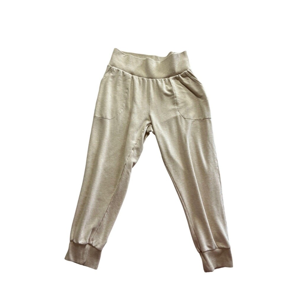 Nike Dri Fit Joggers Tan Rib Knit Waist Pockets Size Large